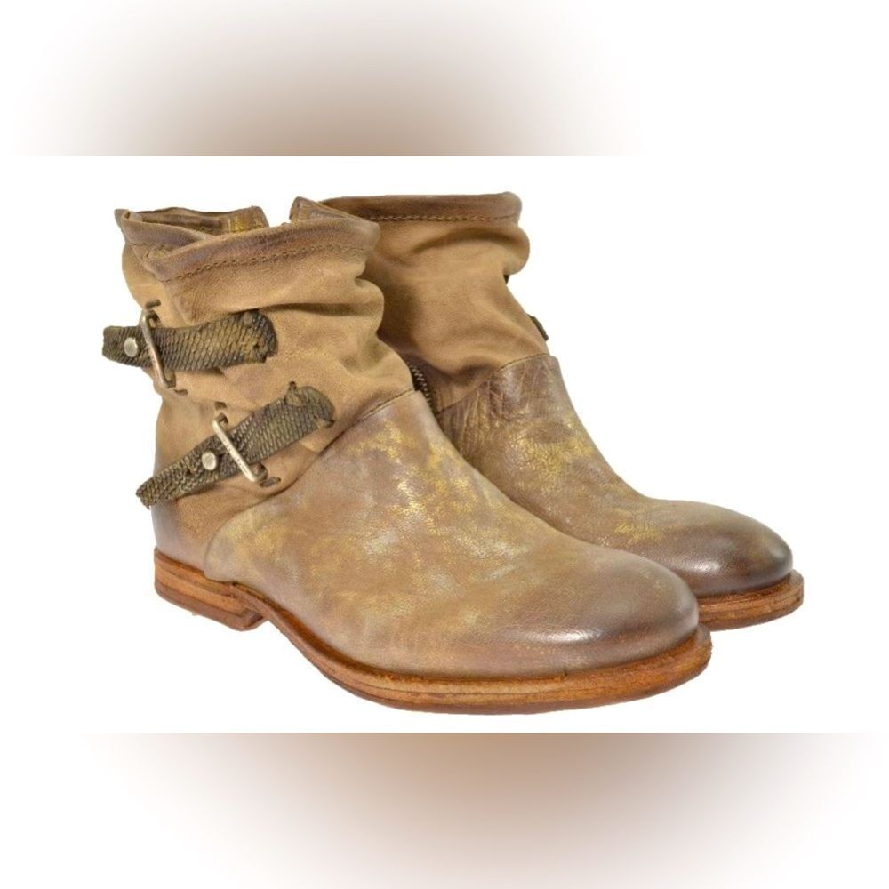 A.S.98 Tan and Brown Ankle Boots
